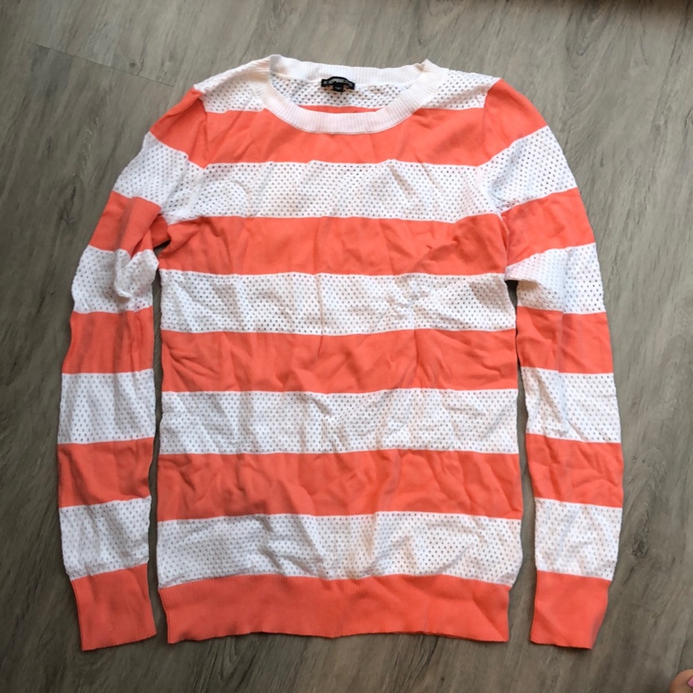 Pink and white sweater